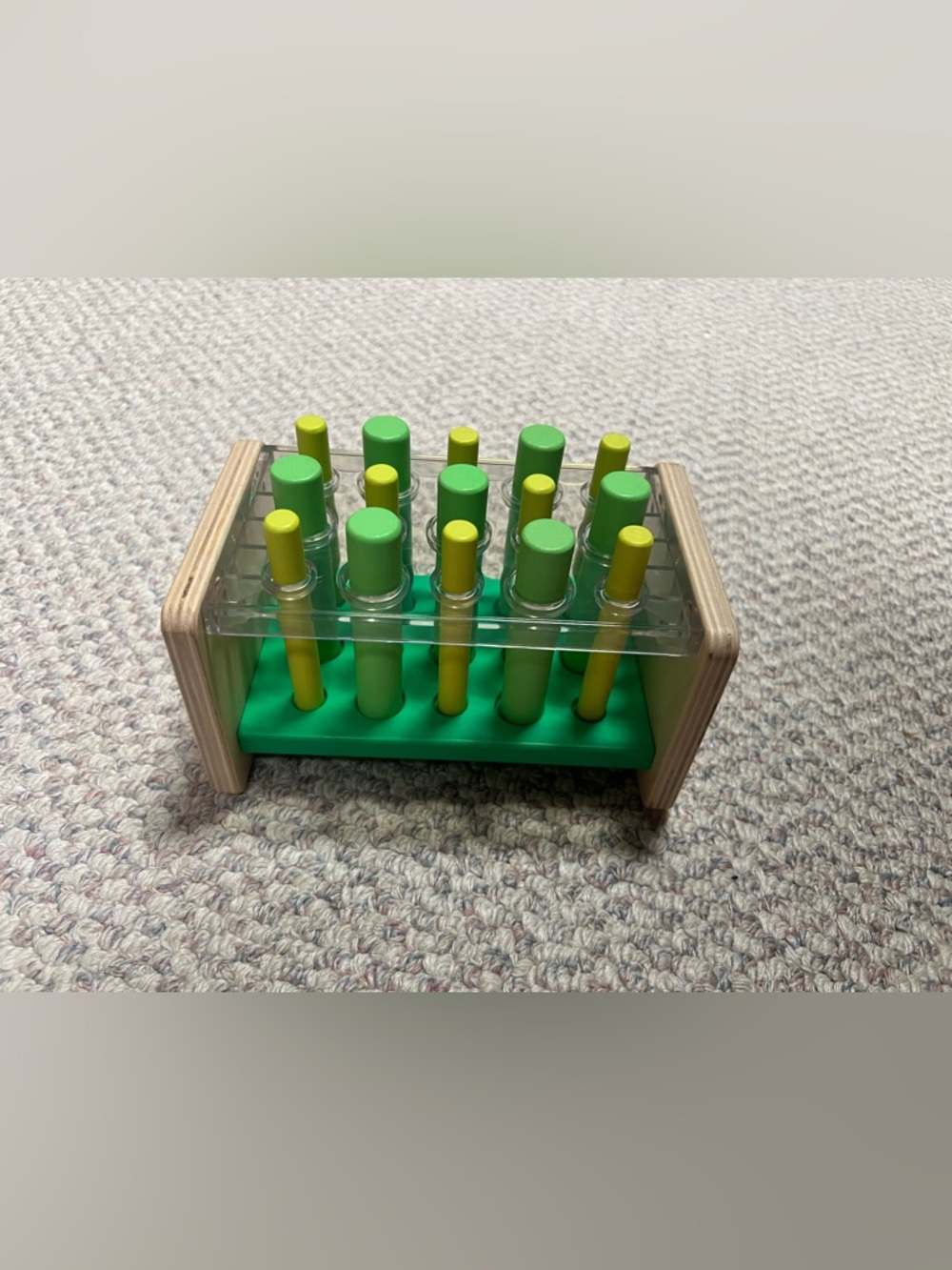Lovevery Wooden Peg Bench Toy - Green